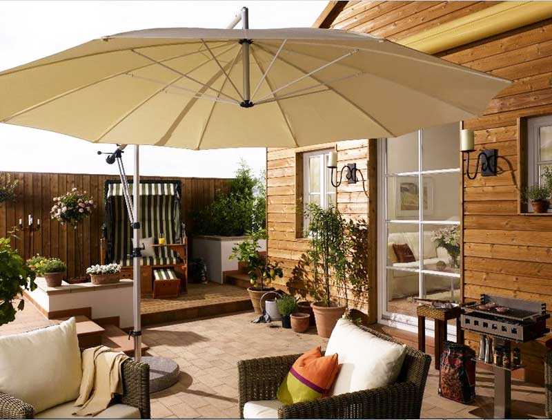 Terrassen, Installation ampel sonnenschirm rechteckig im hinterhofgestaltung mit größe 260×260 MG.  