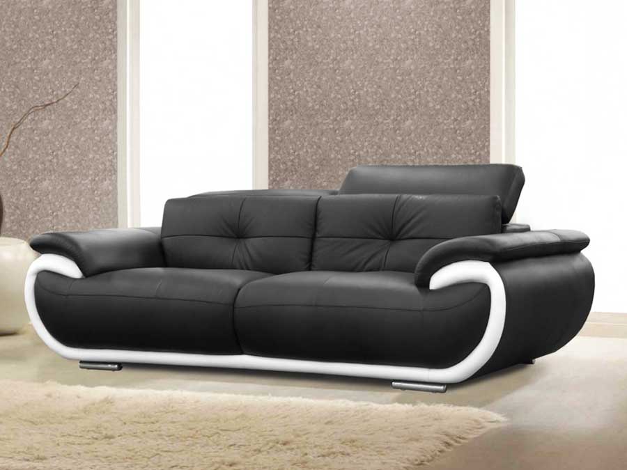 Sofa 2 sitzer leder schwarz mit gestell hartholz und füße metall Wohnzimmer, Sofa 2 sitzer leder schwarz mit gestell hartholz und füße metall.