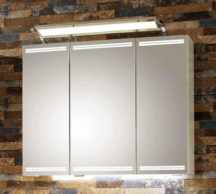 Bad spiegelschrank mit LED beleuchtung und inkl. einige Glas und Holz Regale Badezimmer, Bad spiegelschrank mit LED beleuchtung und inkl. einige Glas und Holz Regale.