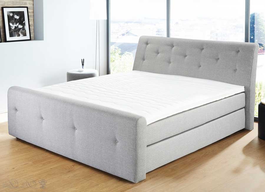 Schlafzimmer, Bett günstig 180×200 stoffbezug grau mit bettkasten.  