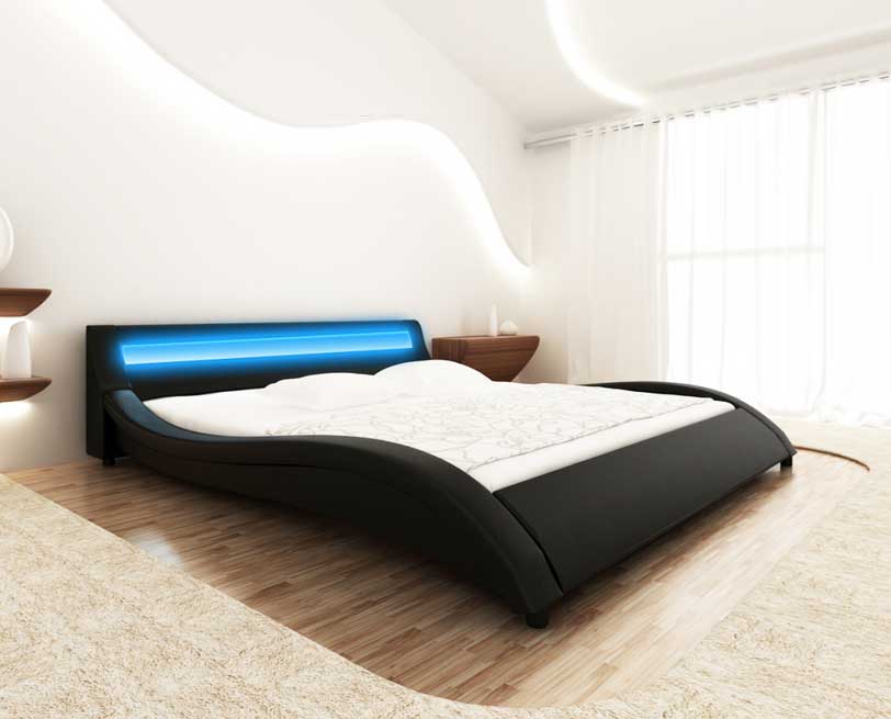 Bett schwarz 180×200 mit kopfteil led für polsterbetten Design Ideen Schlafzimmer, Bett schwarz 180×200 mit kopfteil led für polsterbetten Design Ideen.