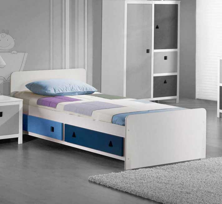 Schlafzimmer, Betten 90×200 weiß lackiert neu und inkl. Schubladen.  