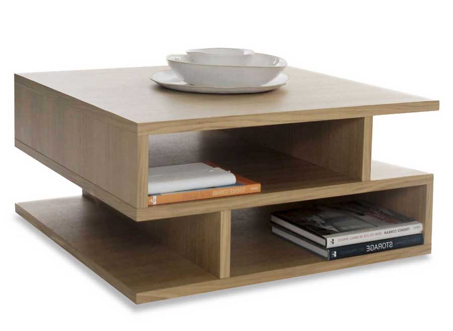 Couchtisch nussbaum quadratisch mit mehreren Ablagen Wohnzimmer, Couchtisch nussbaum quadratisch mit mehreren Ablagen.