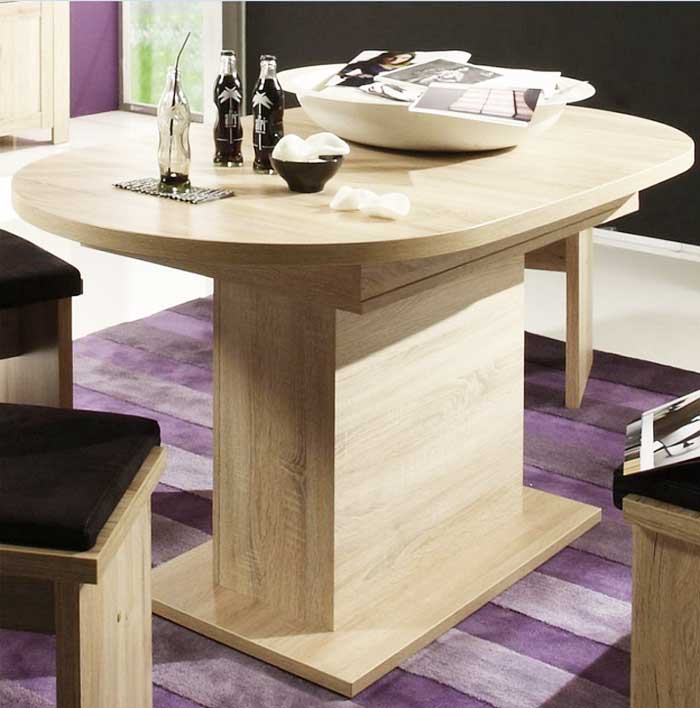 Esszimmer, Design tisch oval ausziehbar mit maße 160 oder 200 x 76 x 90 cm und ausziehbar auf 200 cm.  