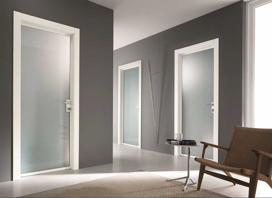 Haus Ideen, Glas zimmertüren mit grohe griff Edelstahl.  