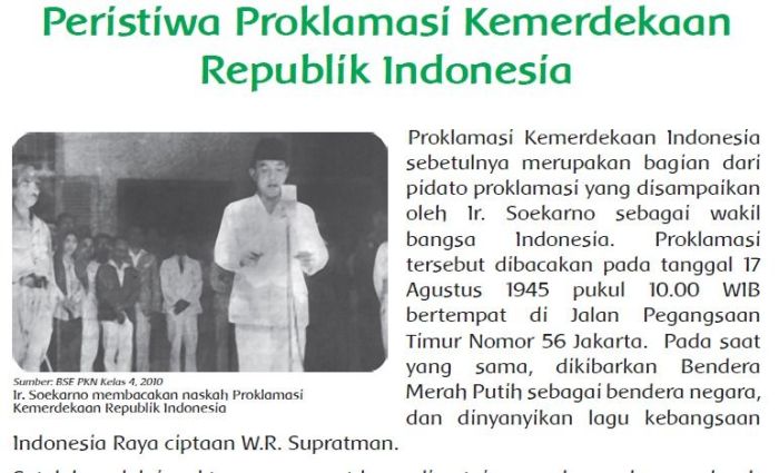 Proklamasi kemerdekaan indonesia teks penyusunan proses peristiwa kelas bagaimana padang bacaan terjadi