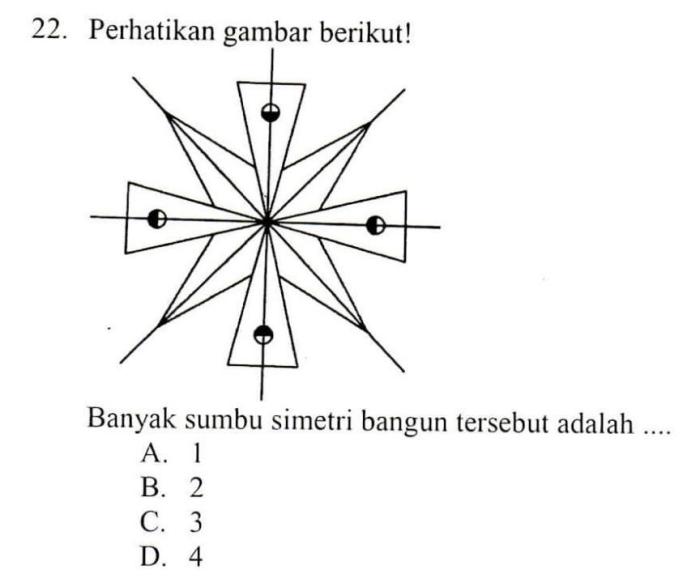 Simetri bangun datar sumbu soal kelas putar sd sebutkan cerita mengerjakan mudah