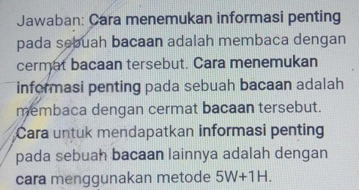 Bagaimana cara menemukan informasi penting dalam teks pidato