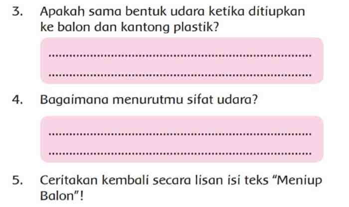 Bagaimana bentuk udara ketika ditiup ke kantong plastik