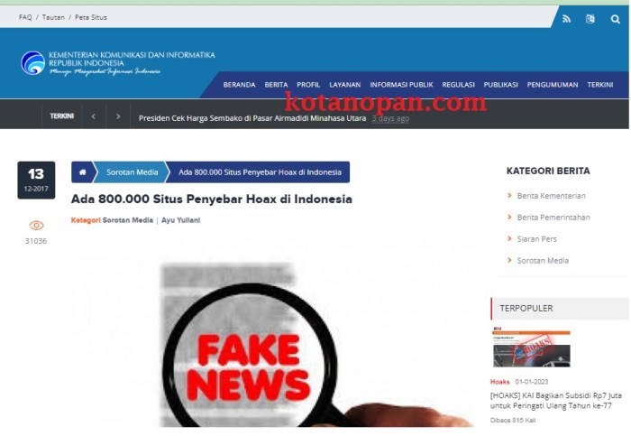 Hoaks kominfo cek kompas ciri infografik menurut simak langkah buktikan empat akbar bhayu tamtomo