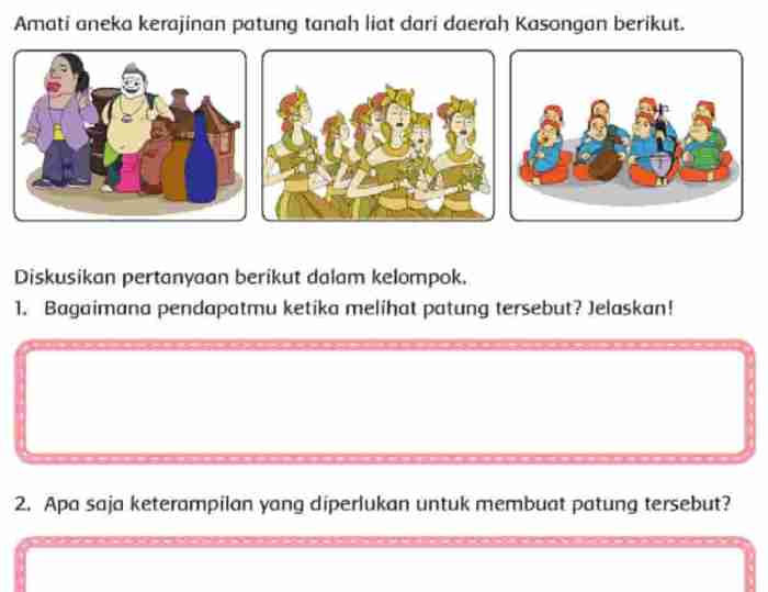 Patung nusantara liat tanah tik bangku pembelajaran mengintegrasikan kedalam