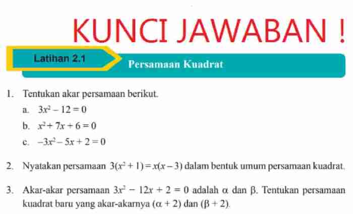 Kuadrat persamaan akar faktor matematika smp