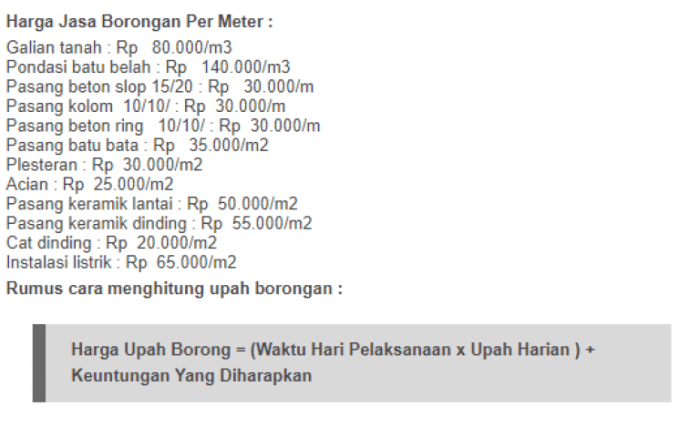 1 borong berapa meter