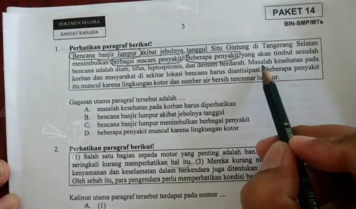 Pokok teks menemukan pikiran soal bacaan cara ide mencari cepat penjelasannya