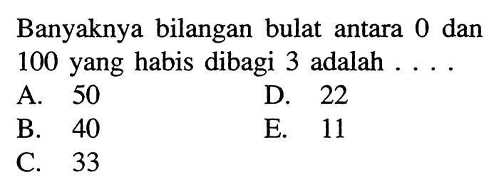 Bilangan bulat antara -2 dan 6