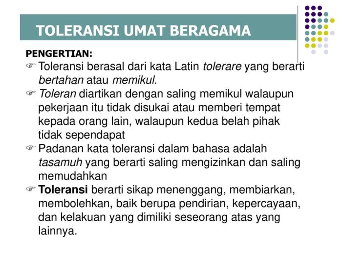 Toleransi pengertian sebarkan terkait