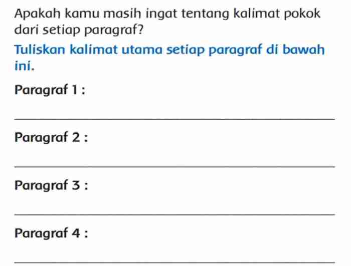 Soal pokok ide paragraf menentukan indonesia bahasa smp jawaban kunci persiapan kompetensi mts