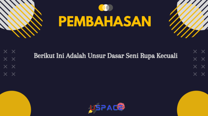 Berikut ini adalah unsur dari seni rupa kecuali