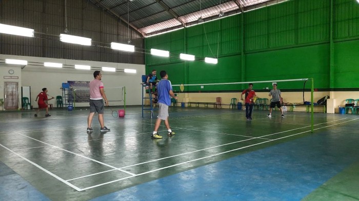 Lapangan ukuran bulu tangkis standar nasional internasional