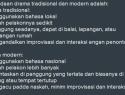 Salah Satu Persamaan Drama Tradisional dan Drama Modern yaitu Menceritakan Kisah Manusia