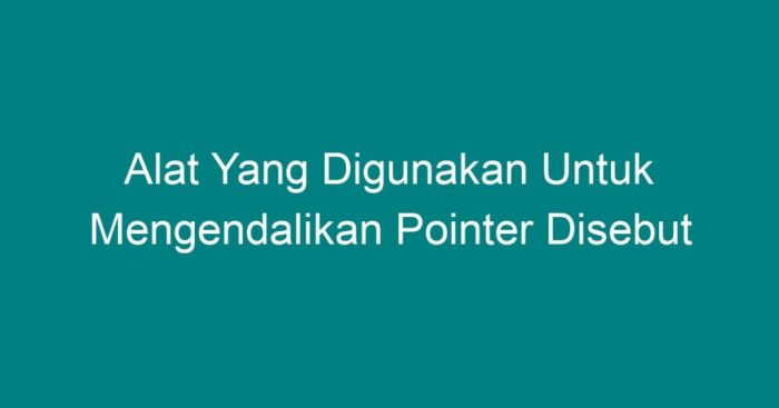 Alat yang digunakan untuk mengendalikan pointer disebut