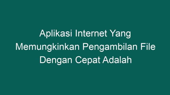 Aplikasi internet yang memungkinkan pengambilan file dengan cepat adalah