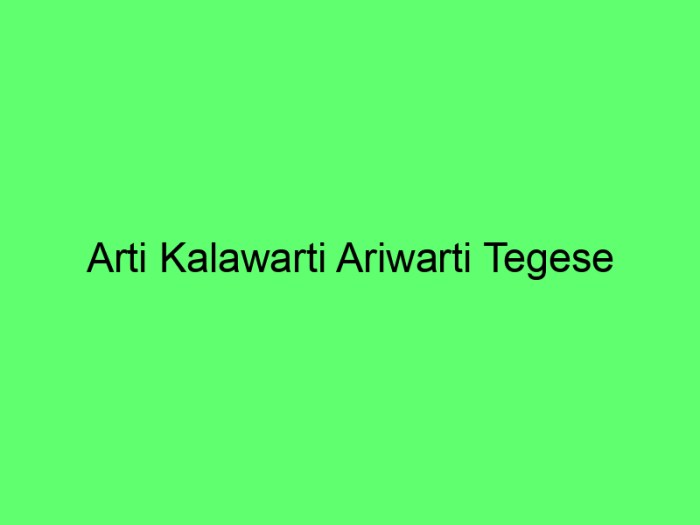 Kalawarti tegese