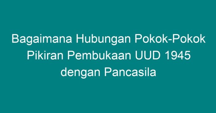 Uud pokok pembukaan 1945 pikiran isi dasar