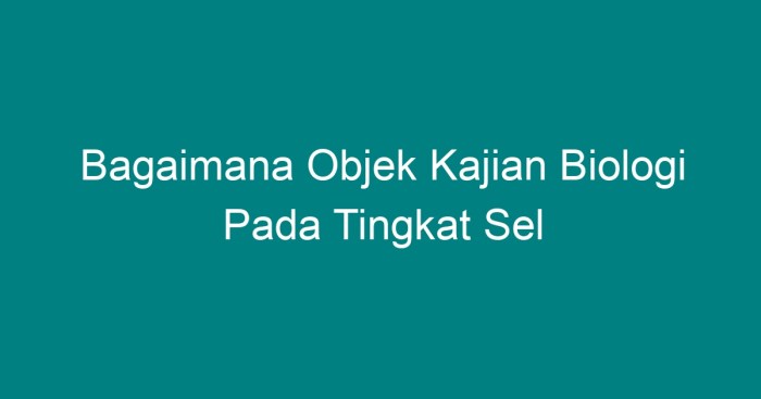 Biologi objek kajian adalah demikian tepat pilihan jawaban