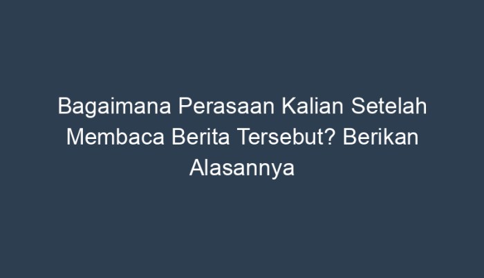 Bagaimana perasaan kalian