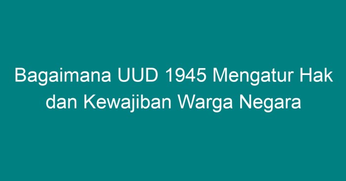 Hak warga negara kewajiban menurut uud 1945 macam pengertian