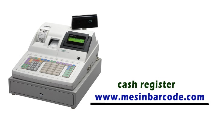 Sebutkan bagian yang terdapat pada mesin cash register