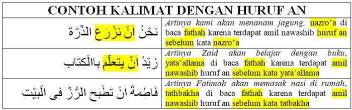 Contoh amil nashab dalam al qur an