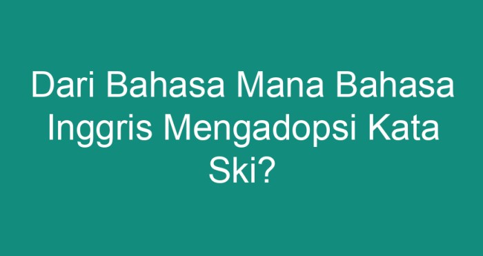 Dari bahasa mana bahasa inggris mengadopsi kata ski