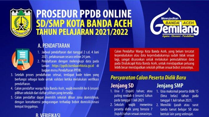 Ppdb jadwal aceh kota smk sma smp offline pendaftaran