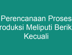 Perencanaan Proses Produksi Meliputi Berikut Kecuali Apa?