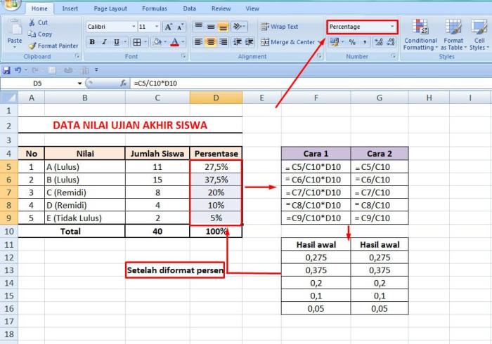 Bagaimana cara menghitung persen