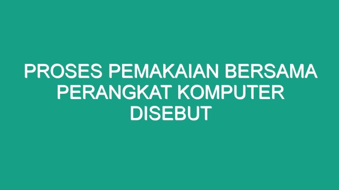 Proses pemakaian bersama perangkat komputer disebut