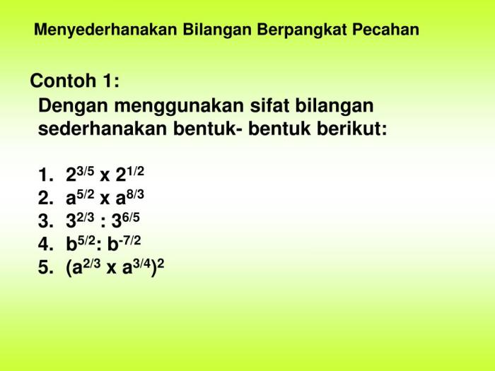 Menyederhanakan bilangan berpangkat