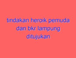 Tindakan Heroik Pemuda dan BKR Lampung: Membangun Masa Depan Cerah